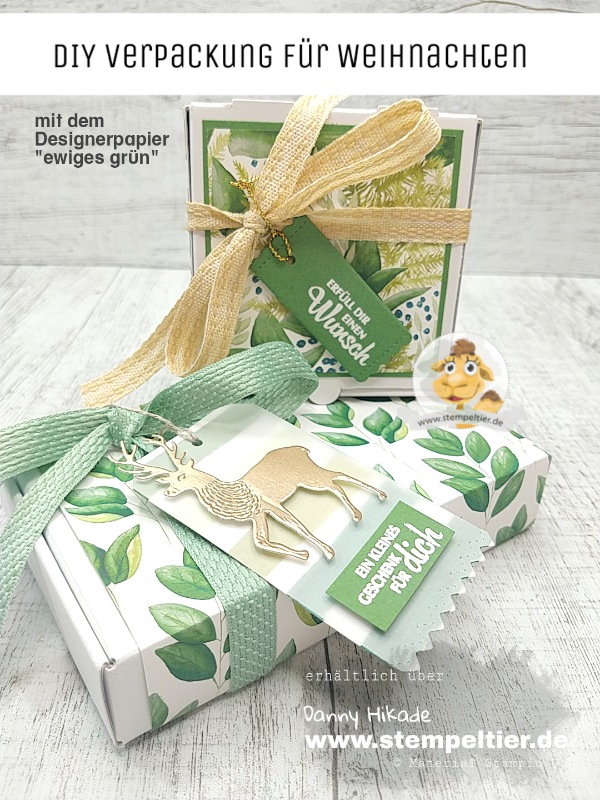 stampin up ewiges grün verpackung weihnachten dsp stempeltier