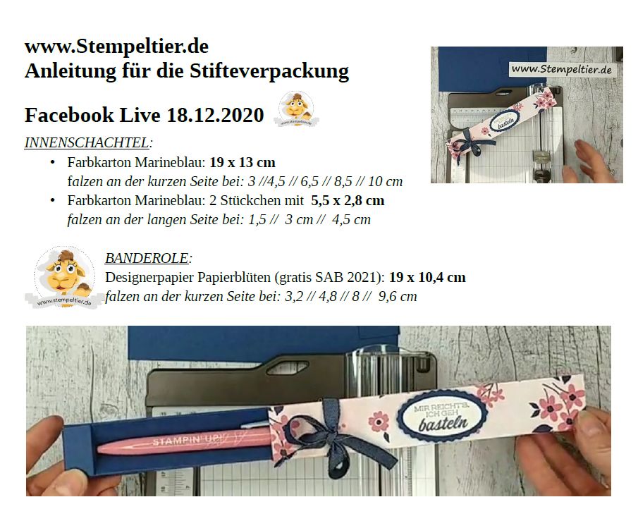 anleitung stempeltier stiftebox facebook live 18 12 2020