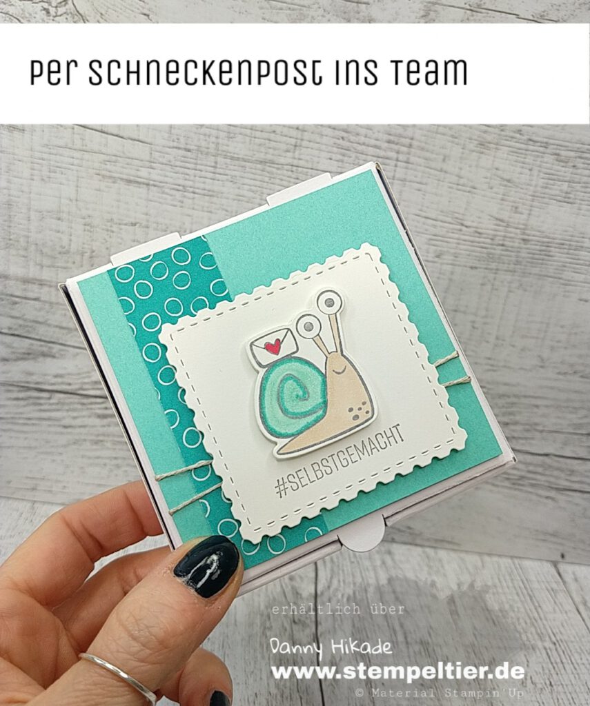 stampin up per schneckenpost snailmail willkommen team stempeltier