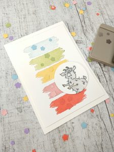 stampin up blog kartenbasteln regenbogen pinselstriche stempeltier