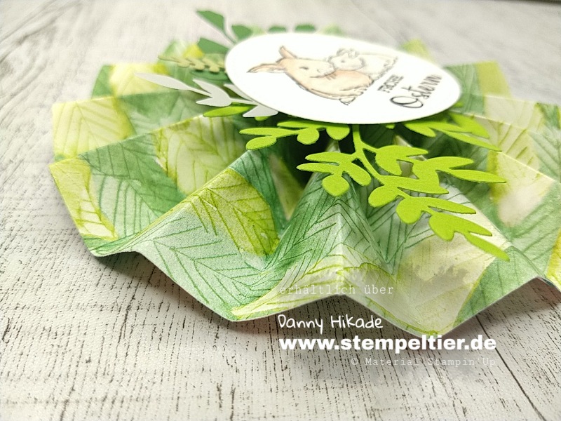 stampin up oster projekt diy rosette blumenstecker hase