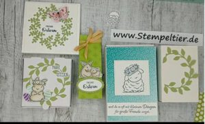 stampin up ostern basteln anleitung hase kranz stempeltier