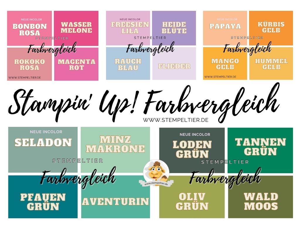 stampin up farbvergleich neue incolor 2021 2023 stempeltier