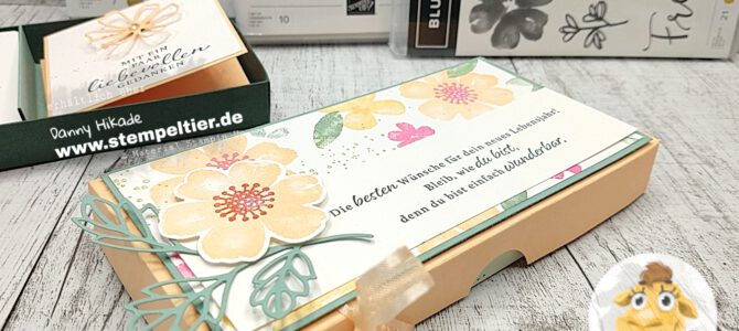 Anleitung für Verpackung von Mini Grußkärtchen – Blumen voller Freude