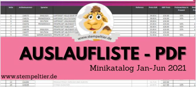 Die Auslaufliste Minikatalog 2021 von Stampin Up ist da