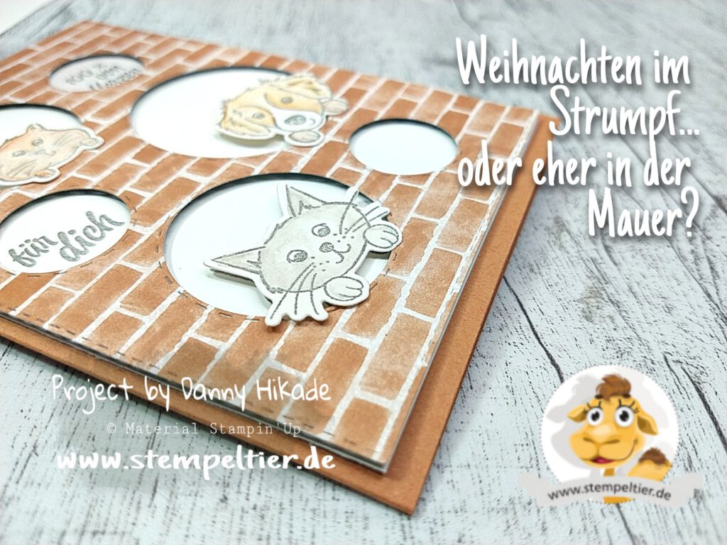 Stampin Up Mauer im Bilde Weihnachten im Strumpf Stempeltier