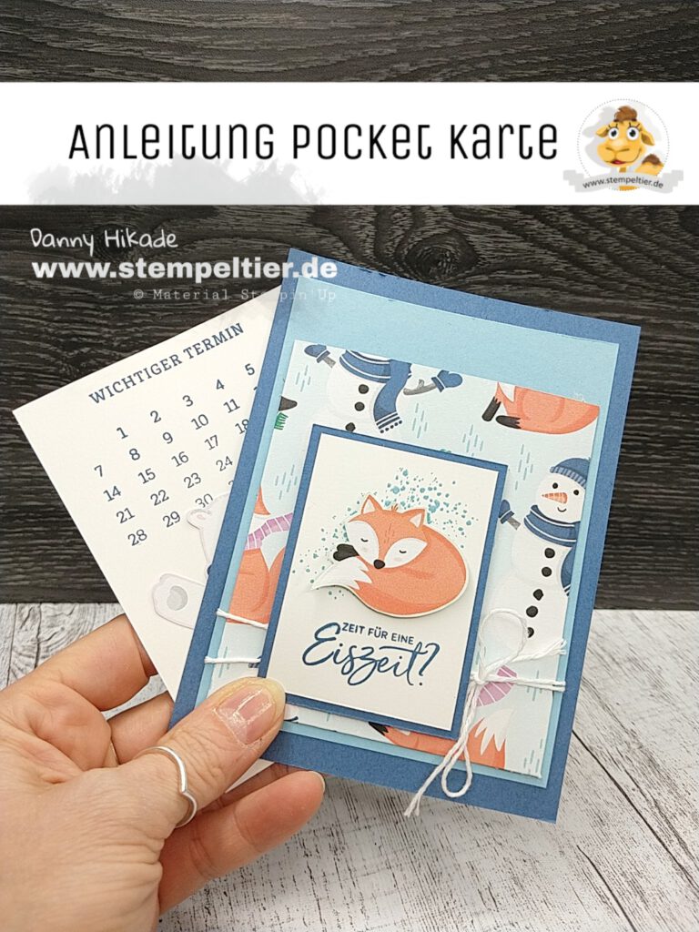 stampin up anleitung technikkarte pocketcard stempeltier pinguin