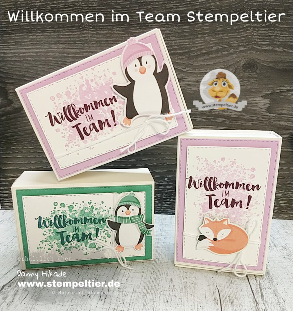 stampin up willkommen im team starterset leckereinschachtel pinguin und co stempeltier