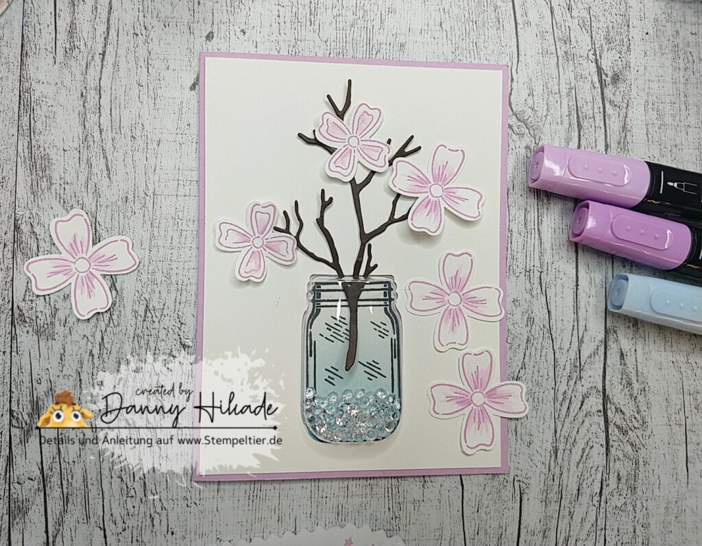 stampin up stampenup schüttelkarte einmachglas jar of flowers shaker card