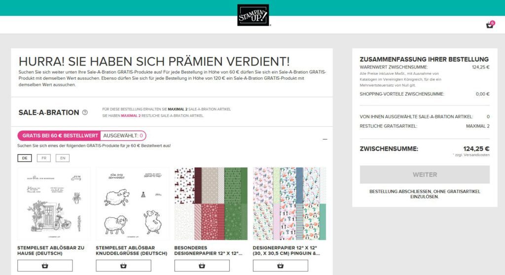 prämien aussuchen saleabration stampin up