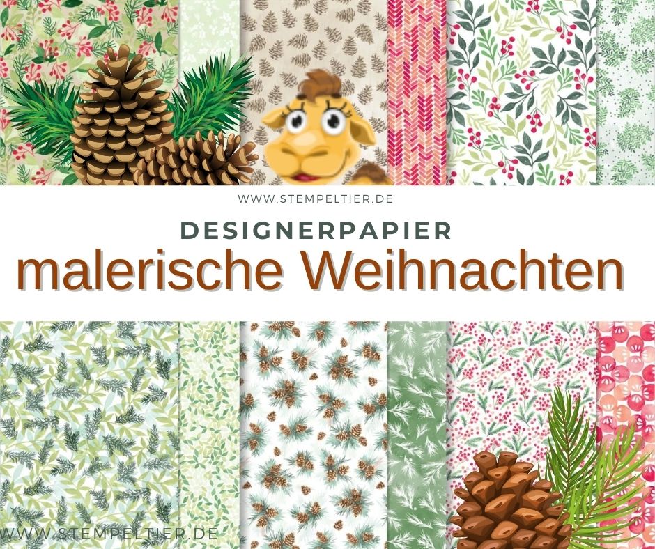 stampin up weihnachtskarten stempeltier malerische Weihnachten