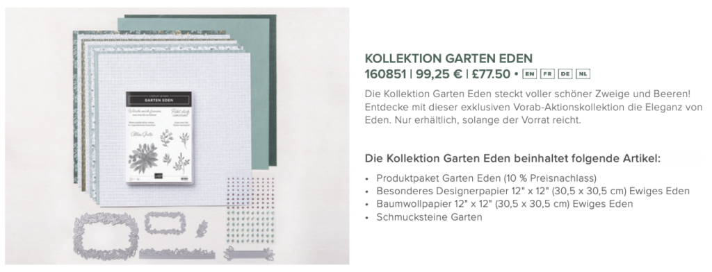 stampin up garten eden kollektion vorbestellung