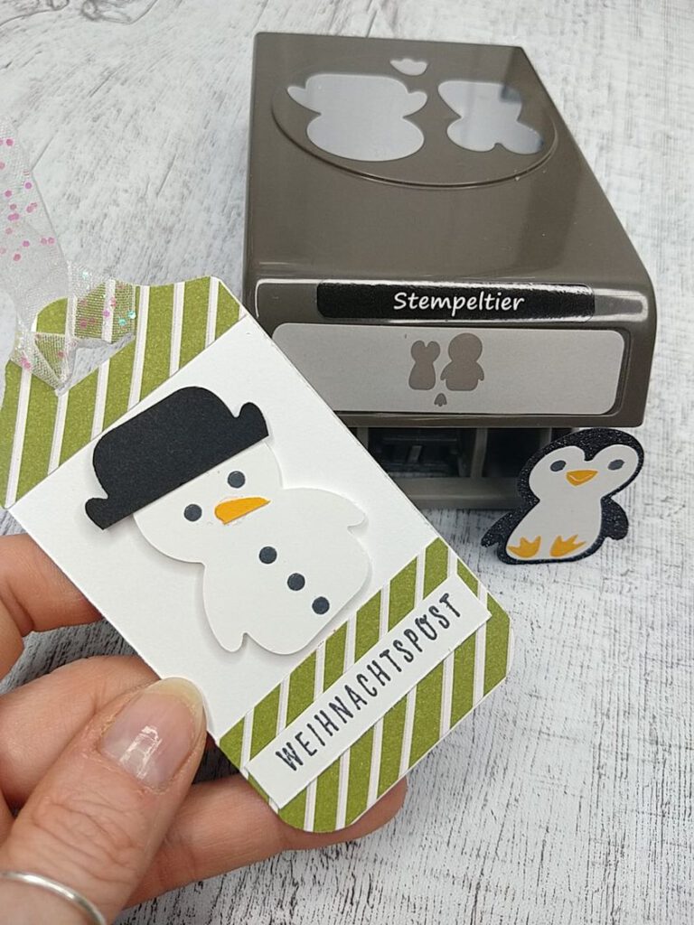 stampin up pinguin handstanze schneemann stempeltier anleitung video