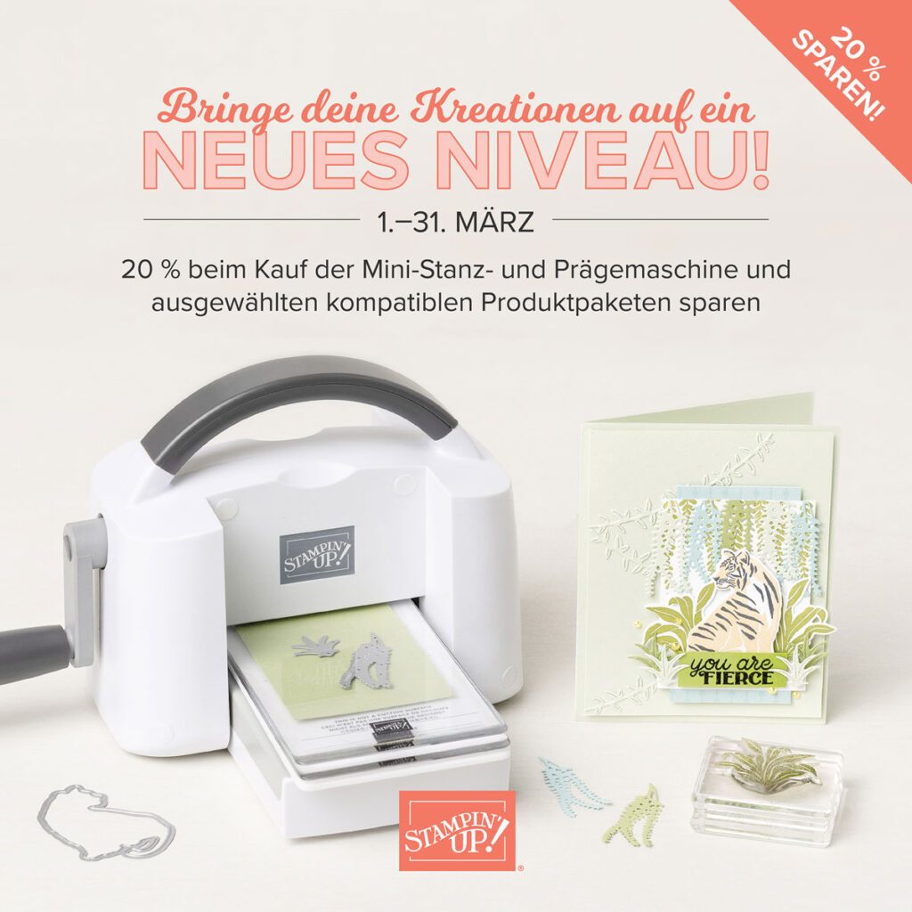 stampin up aktion rabatt mini stanzmaschine prägen