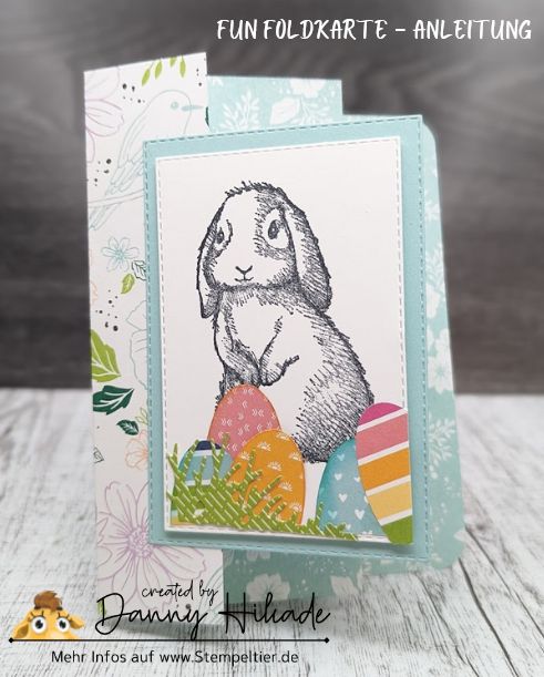 stampin up funfold karte anleitung ostern hase stempeltier