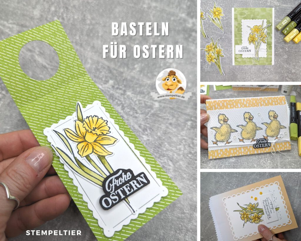 stampin up osterkarte anleitung osterglocke blends stempeltier