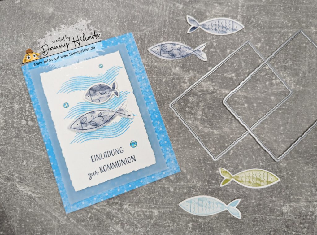 stampin up feierliche fische kommunion einladung stempeltier