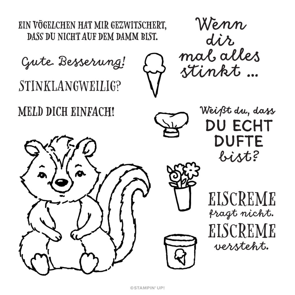 stampin up kit echt dufte maus stinktier stempelset