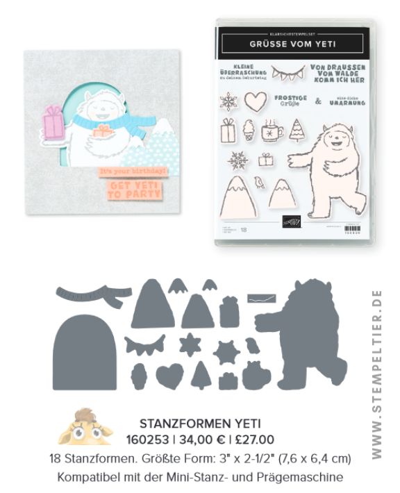 stampin up stanzformen yeti stempeltier