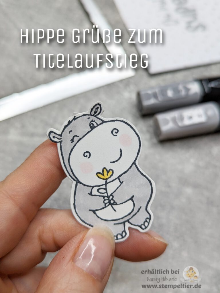 Stampin Up Titelaufstieg Silber Stempeltier hippe Grüße hippos