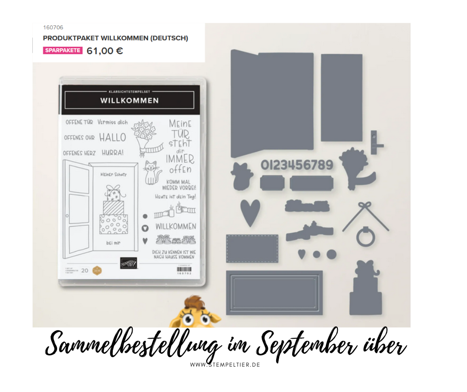 stampin up willkommen set pauli september 2022 stempeltier