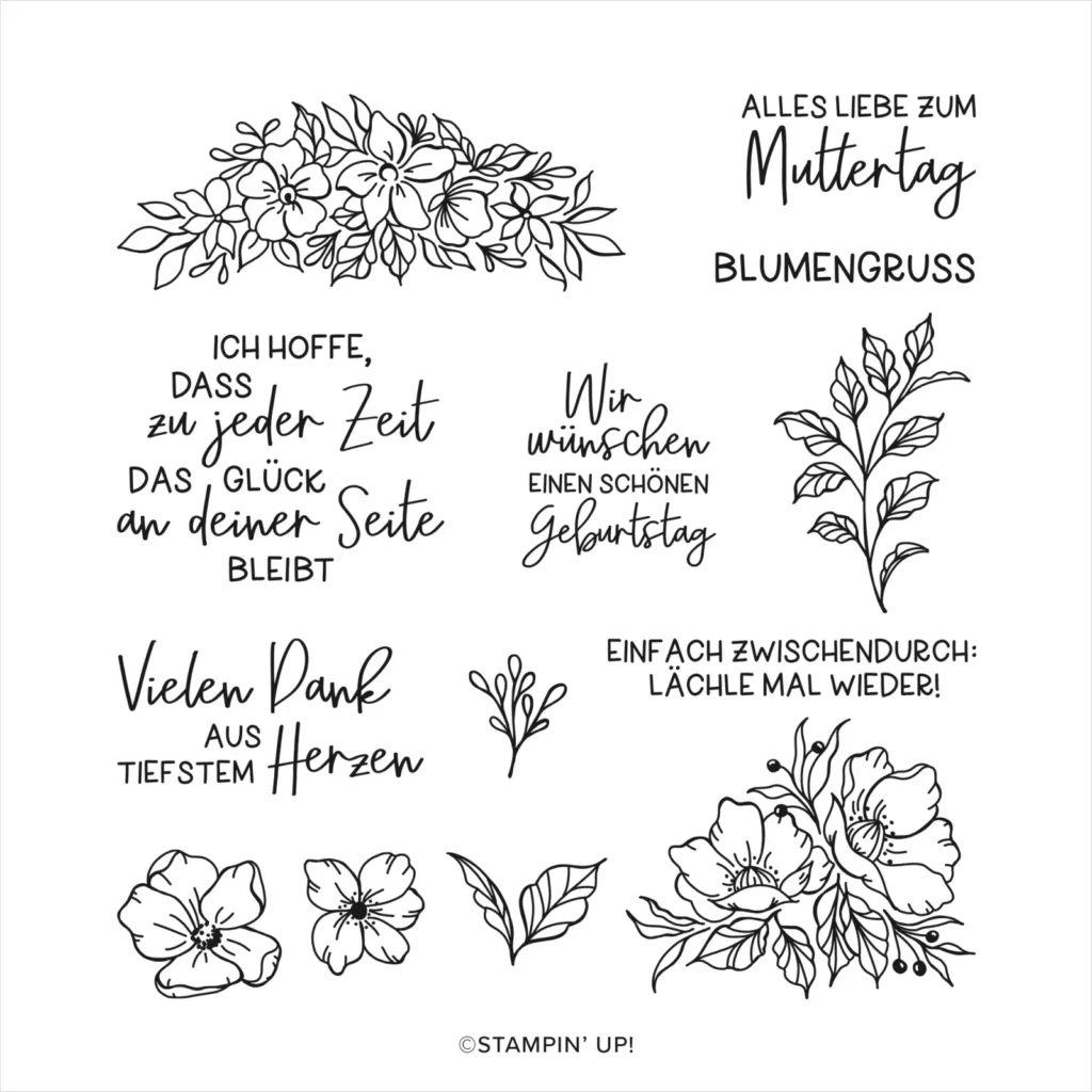 161820 stampin up stempelset gerahmt mit blumen perfekt passende blumen