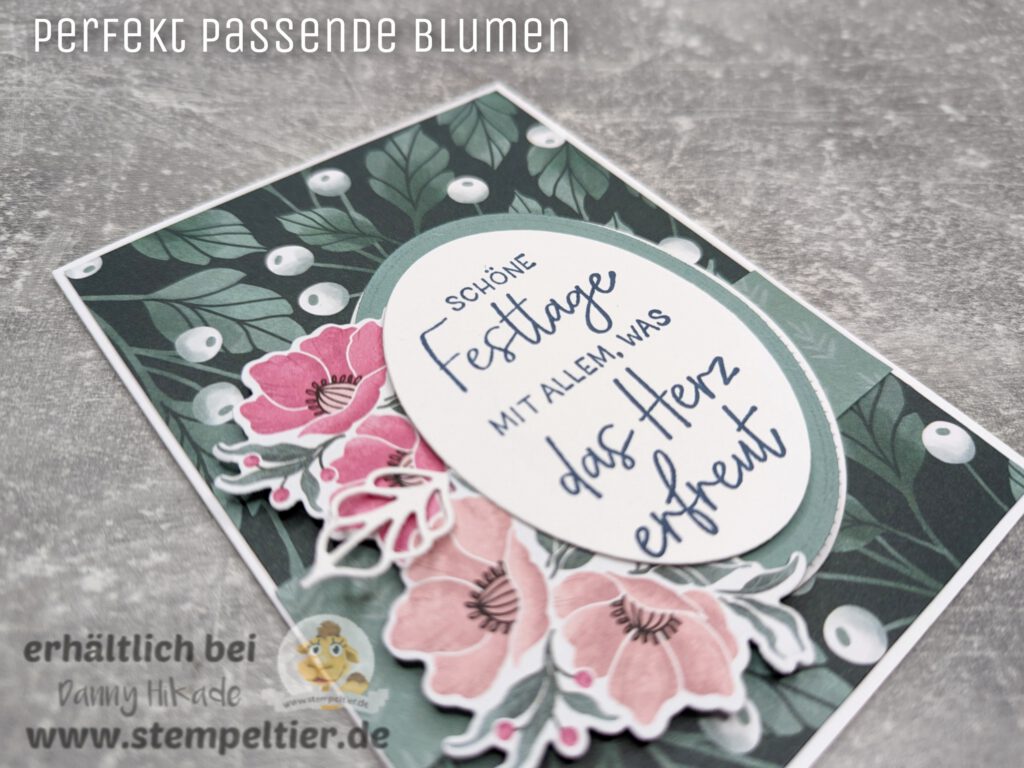 stampin up designerpapier festlich gerahmt perfekt passende blumen stempeltier