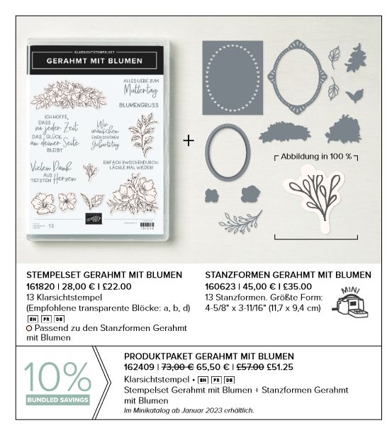 stampin up paket gerahmt mit blumen limited edition november 2022 stempeltier