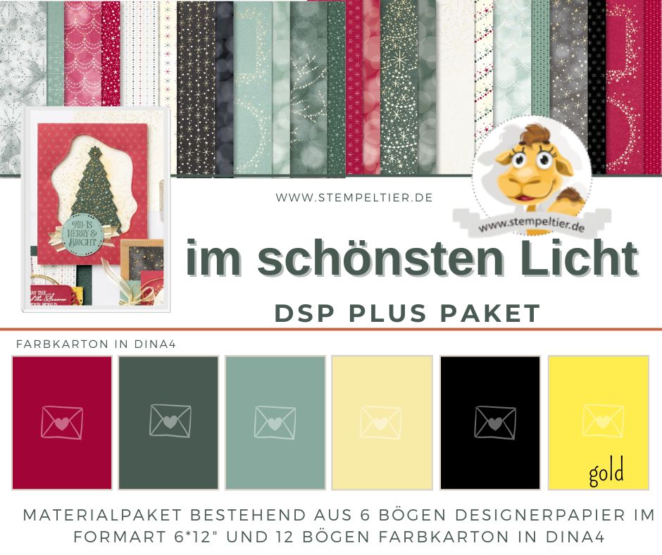 stampinup DSP Pluspaket Materialpaket weihnachten im schönsten licht stempeltier