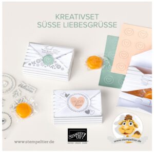 kreativset stampin up süsse liebesgruesse