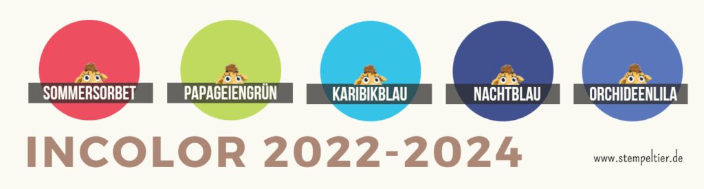 incolor stampin up 2022 2024 karibikblau papageiengrün sommersorbet orchideenlila nachtblau stempeltier übersicht neu