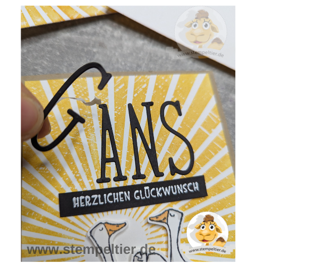 stampin up silly goose gänse karte stempeltiergans titelaufstieg