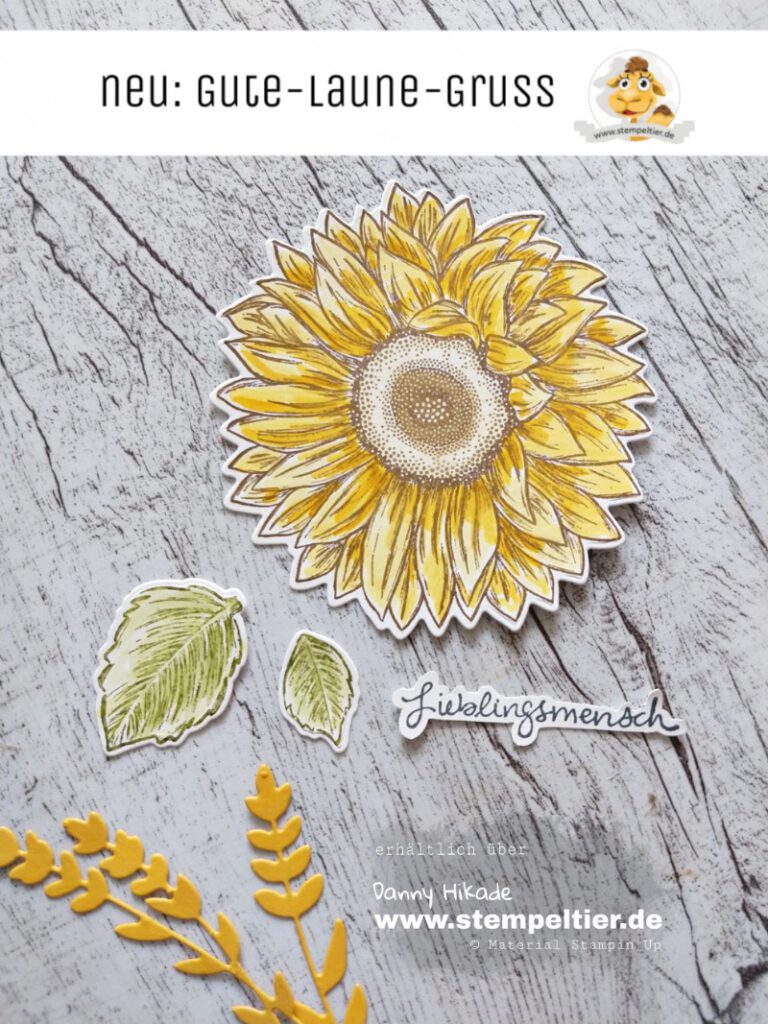 stampin up gute laune gruss sonnenblumen sonnenschein ausverkauf