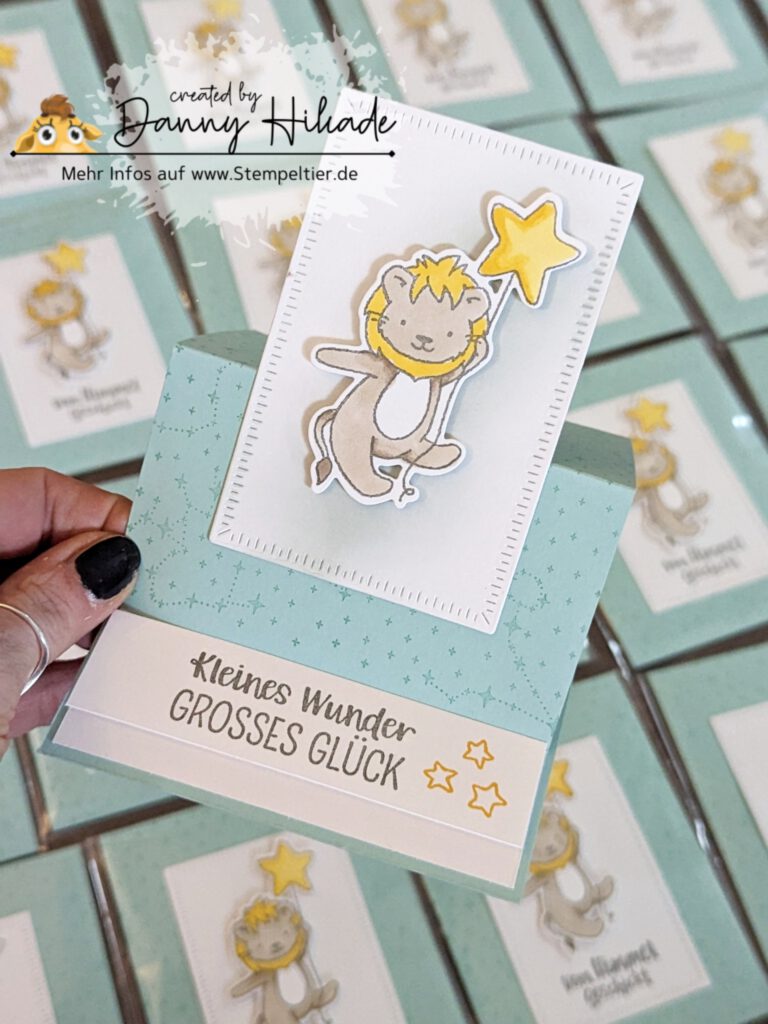 Stampin Up Babykarte Geburt kleine träume easelcard technikkarte