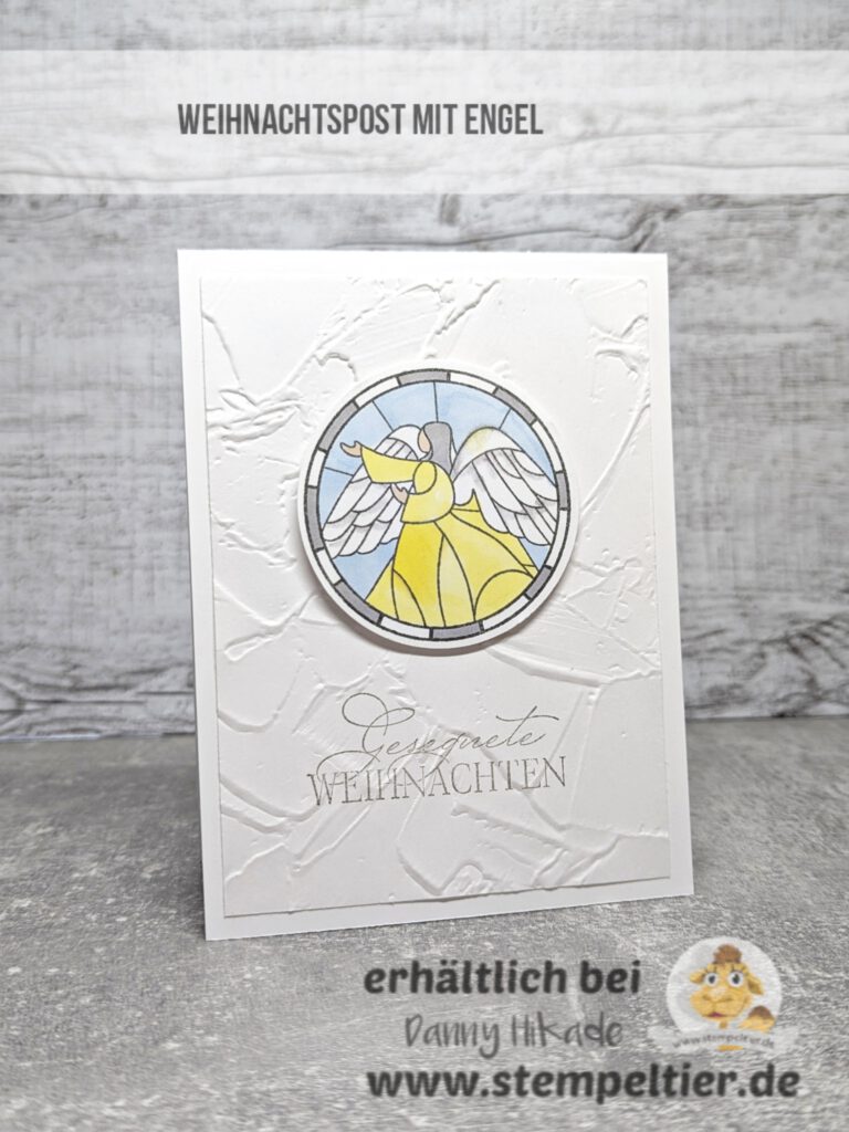 stampin up engel weihnachtskarte fröhliches fest tiffany strukturputz