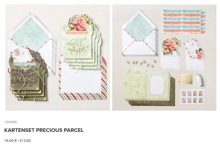 stampin up kreativset kit precious parcel postkaten stempeltier