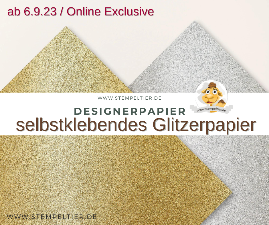 stampin up dsp glitzerpapier selbstklebend