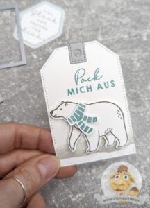 Stampin Up Eisbär zaubärhafte pack mich aus Geschenkanhänger