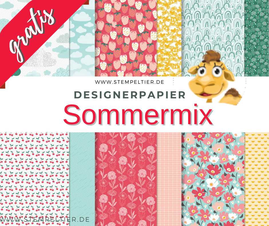 stampinup Designerpapier gratis SAB 2024 Sommermix