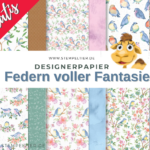 stampinup Designerpapier gratis SAB 2024 federn voller fantasie stempeltier