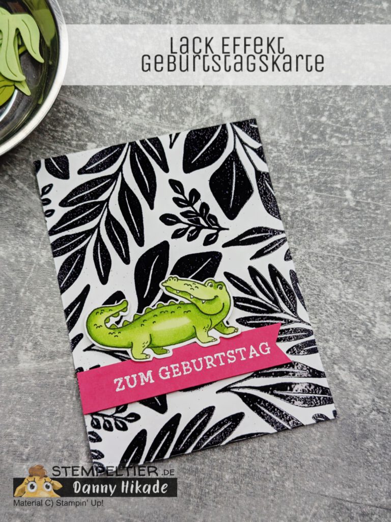 stampin up lack hintergrund leaf collection technik embossing stempeltier