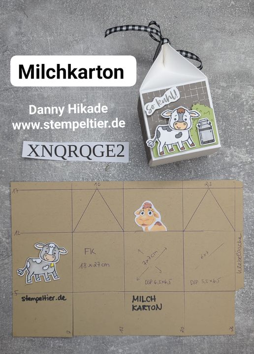 stampin up anleitung milchkarton verpackung kuhle grüße cow kühe stempeltier