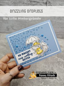 Stampin Up Tropfen drizzling droplets wetterfest Fuchs boho blau Stempeltier