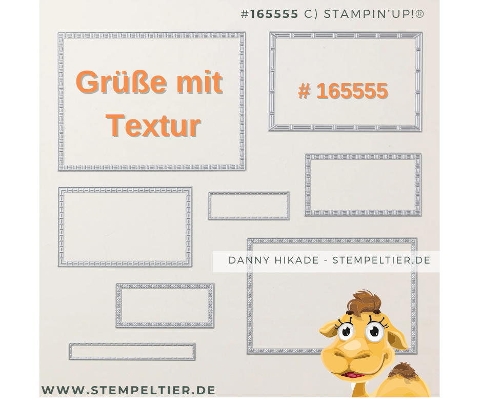 stampin up grüße mit textur stanzformen rechtecke danny
