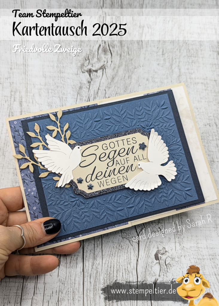 Stampin up Kartenswap team stempeltier winter 2025 segensfeste taube friedvolle zweige