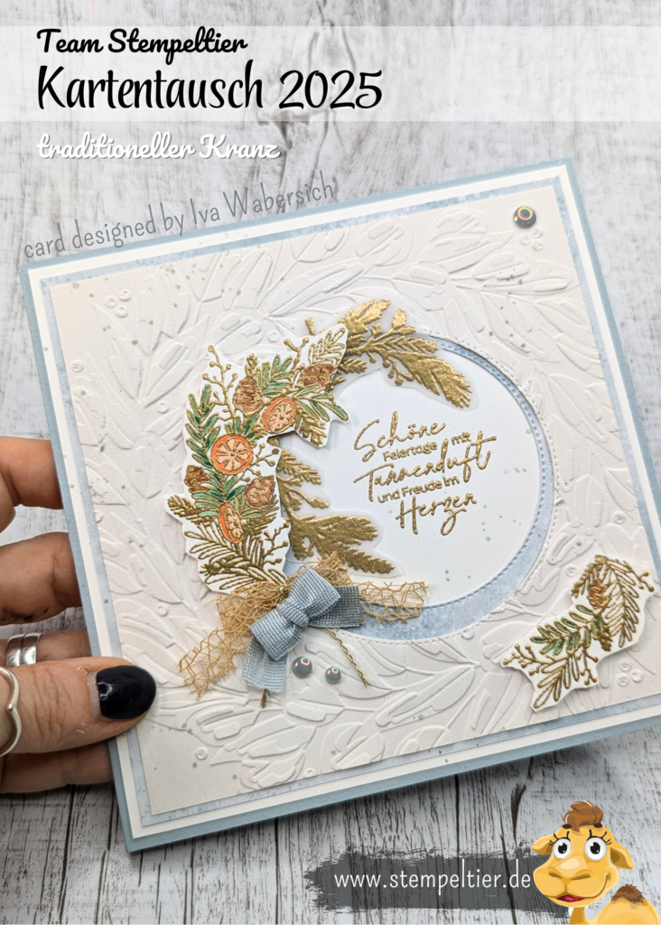 Stampin up Kartenswap team stempeltier winter 2025 traditioneller Kranz