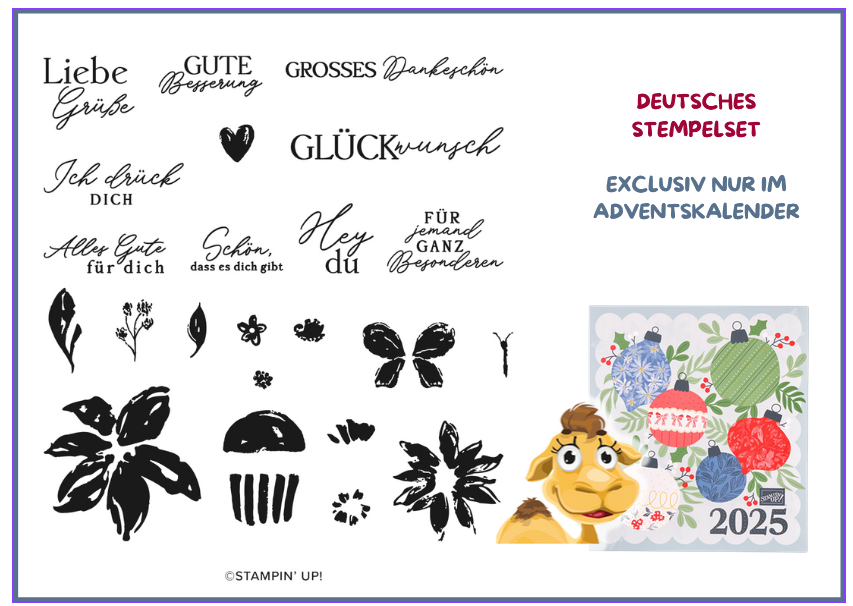 deutsches stempelset stampinup adventskalender 2025 sprüche