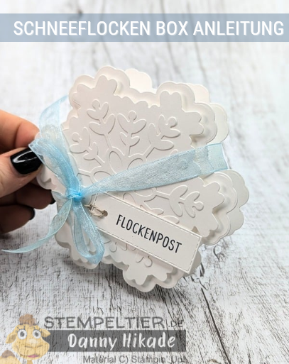 stampin up flockenpost schneeflocke verpackung anleitung stempeltier