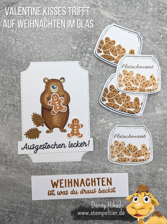 Stampin up november bärchen valentines kisses plätzchen weihnachten im glas stempeltier