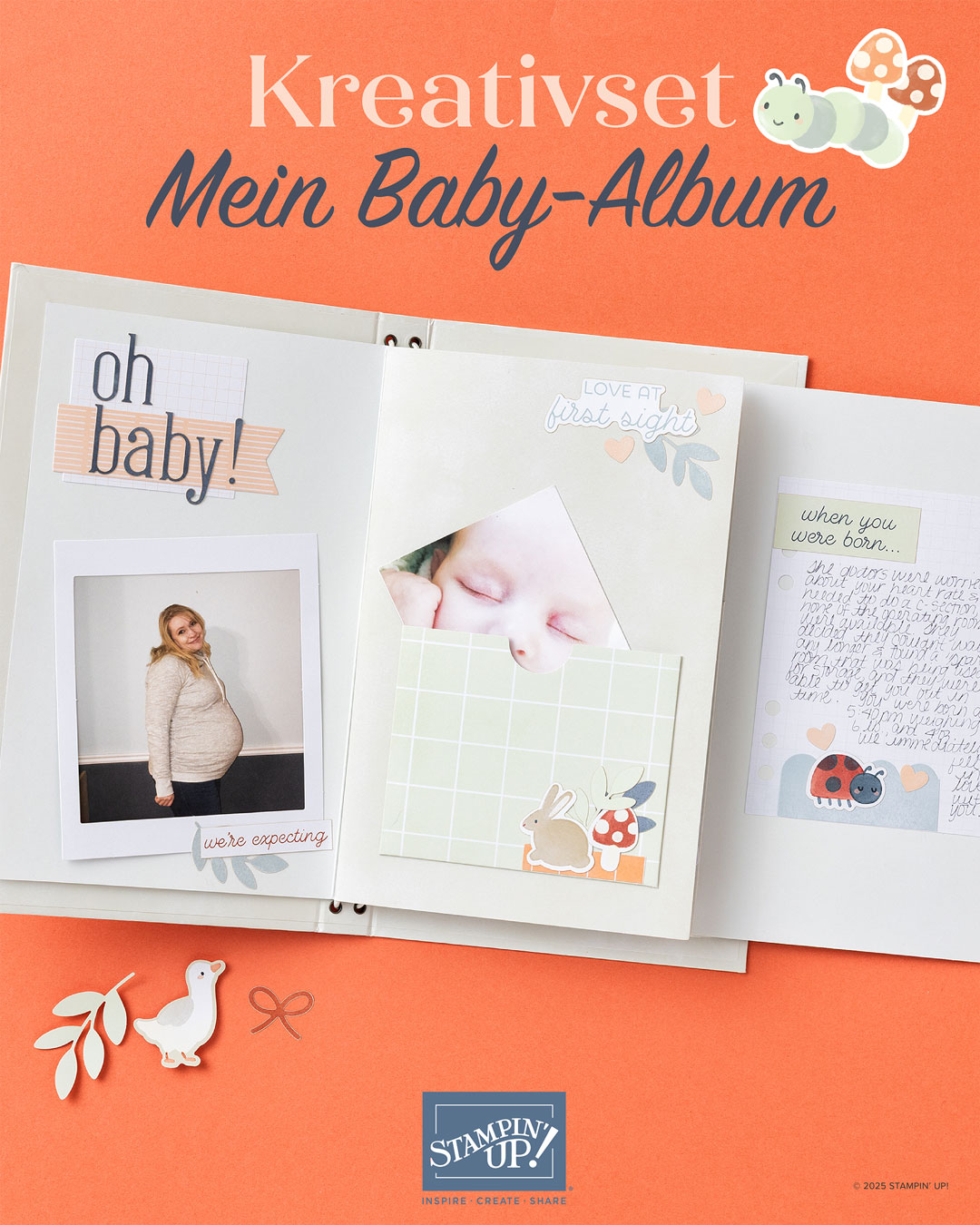 stampin up mein baby album kit kreativset schwangerschaft Geschenk zur Geburt